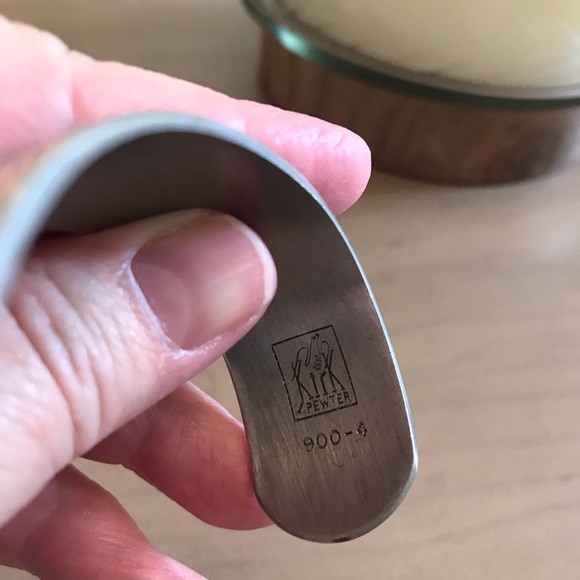 Vintage Kirk Pewter Daisy Pattern Bangle Bracelet - Picture 5 of 7